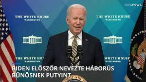 Biden először nevezte háborús bűnösnek Putyint 