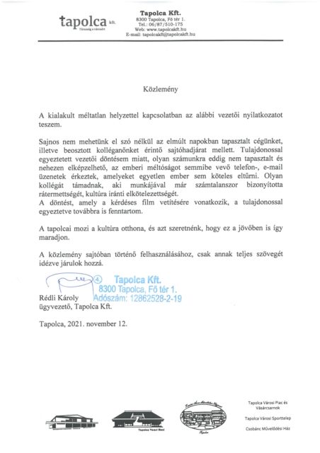 Elkxurtuk filmet a Fidesz kormány elkxurta Tapolcán