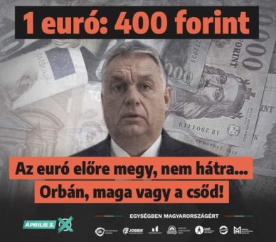 Euró előre meg nem hátra, 1 Euró-400forint Orbán maga a csőd