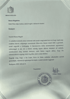 Orbán Viktor levelet írt Rúzsa Magdinak